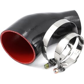 45 درجة معرف 3 إلى 4 بوصات خرطوم توصيل مخفض من السيليكون 4 طبقات من البوليستر المقوى مع 2 مشابك فولاذية على شكل حرف T لأنبوب سحب توربو المبرد in Kuwait