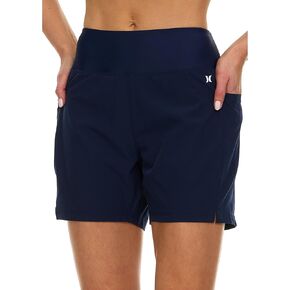 Hurley 5"/7" High Waisted Swim Shorts Women, Board Shorts with Pockets & Inner Liner, Quick Dry Swim Trunk, UPF 50+ in Kuwait