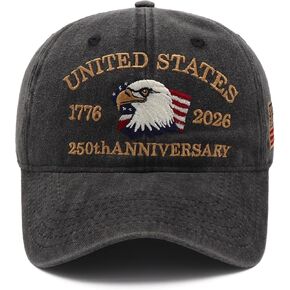 250 Anniversary USA Hat – Adjustable United States 250 Year American Anniversary Hat,Eagles Embroidery Patriotic Baseball Cap in Saudi Arabia