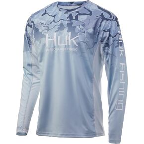 HUK رجالي Icon X Camo بأكمام طويلة | قميص صيد عالي الأداء، تغيير المد - Horizon، X-Large US in Kuwait