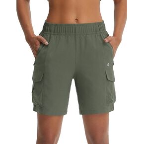 baleaf Women's 7'' Hiking Shorts Lightweight Water Resistant Athletic Golf Cargo Shorts with Zipper Pockets Quick Dry Summer in Saudi Arabia