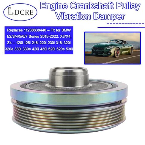 Engine Crankshaft Pulley Vibration Damper – Replaces 11238638446 – Fit for BMW 1/2/3/4/5/6/7 Series 2015-2022, X3/X4, Z4 – 120i 125i 218i 220i 230i 318i 320i 320e 330i 330e 420i 430i 520i 520e 530i in Saudi Arabia