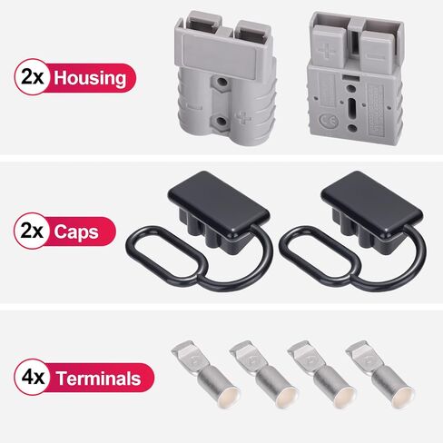 Spurtar 175A 1/0 AWG Battery Quick Connect Disconnect Fits 1/0 AWG Cable Wire Harness Plug for Winches, Trailer or Other Electrical Devices, Gray, 2 Pack in Saudi Arabia