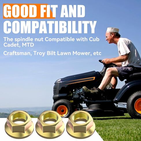 3 Pack Spindle Blade Hex Nut, Replaces 912-0417 912-0417A 712-0417A 712-0417, for Cub Cadet Zero Turn Mower RZT 50 - RZT 54 - RZT42 in Saudi Arabia