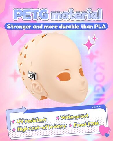 Kigurumi Mask - DIY Animegao Kigurumi Mask with Locking Buckle, Polishing Tools, 3/4 Full-Head Mask for Cosplay Costume in Saudi Arabia