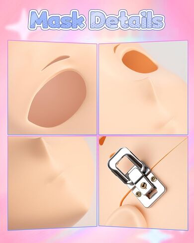 Kigurumi Mask - DIY Animegao Kigurumi Mask with Locking Buckle, Polishing Tools, 3/4 Full-Head Mask for Cosplay Costume in Saudi Arabia