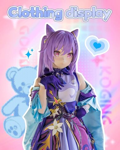 Kigurumi Mask - DIY Animegao Kigurumi Mask with Locking Buckle, Polishing Tools, 3/4 Full-Head Mask for Cosplay Costume in Saudi Arabia