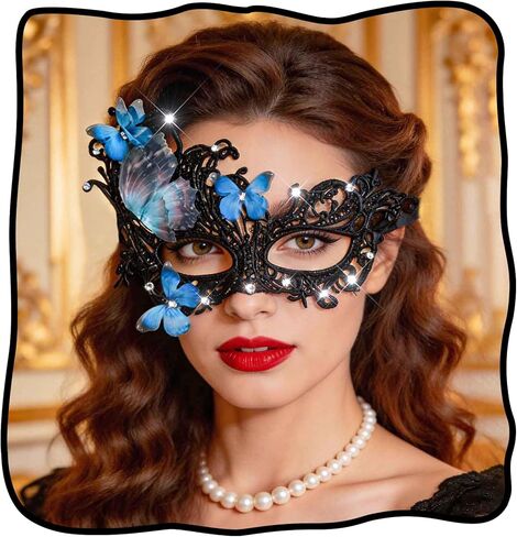 Butterfly Masquerade Mask for Women, Lace Phoenix Classic Ball Masks, Venetian Costume Party Accessories in Saudi Arabia