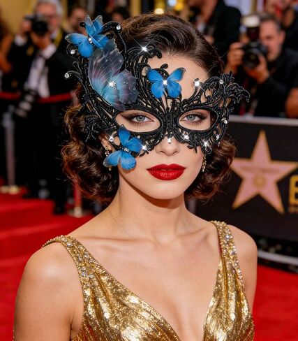 Butterfly Masquerade Mask for Women, Lace Phoenix Classic Ball Masks, Venetian Costume Party Accessories in Saudi Arabia