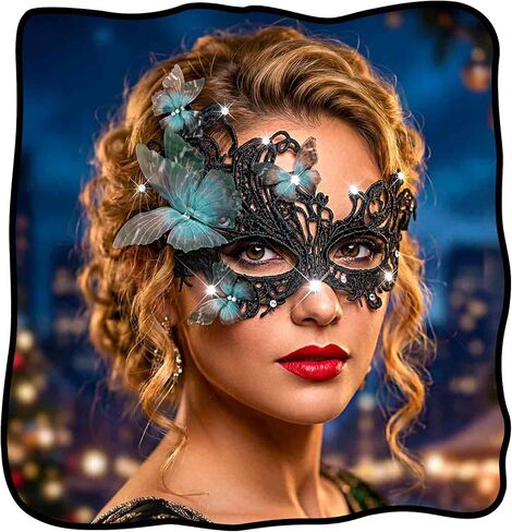 Butterfly Masquerade Mask for Women, Lace Phoenix Classic Ball Masks, Venetian Costume Party Accessories in Saudi Arabia