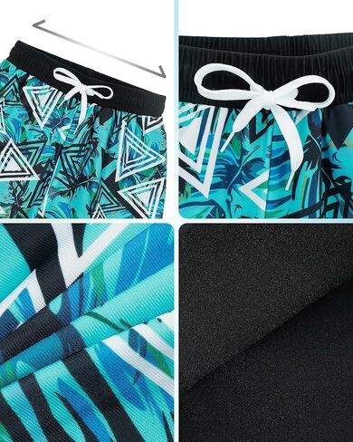 Boys Short Sleeve Rash Guard with Compression Liner Swim Trunks Quick Dry 2 Pieces Sun Shirt Swimwear Set in Saudi Arabia