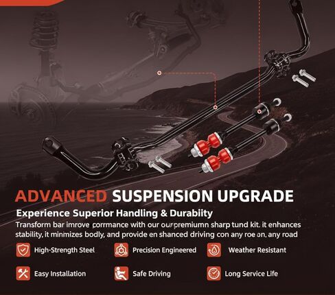 YVZ 55398938ac Front Suspension Stabilizer Bar and Front Sway Bar Link Kit with Bushing Kit Fit For 2009-2010 Dodge Ram 1500,2011-2018 Ram 1500,2019-2022 Ram 1500 Classic 4WD # 55398938AB in Kuwait
