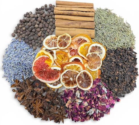 Kejora USA Handcrafted Potpourri Kit (Dried Citrus, Rose Buds, Lavender, Cinnamon, Star Anise, Cloves, Rosemary, All Star Spice) – Simmer, Art, Craft, Decor, Gift, Garnish etc -Mix and Match in Saudi Arabia