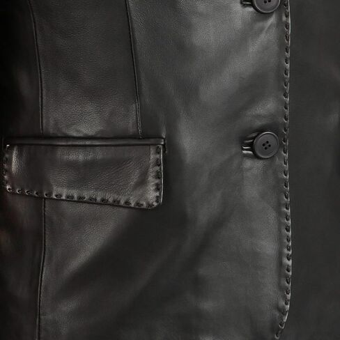 LL LEATHER LOVERS Women's Leather Coat - Button Down Closure Round Neck Lambskin Leather Bike Riding Coat, Jacket in Saudi Arabia