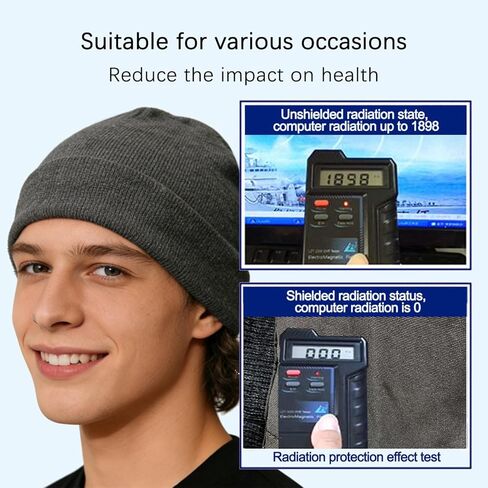 قبعة قطنية للحماية، قبعة فعالة مضادة للإشعاع بنسبة 99.99%، خلية حماية للقبعة E.M.F، شبكة WiFi 5G RF 19.6-25.2 بوصة in Kuwait