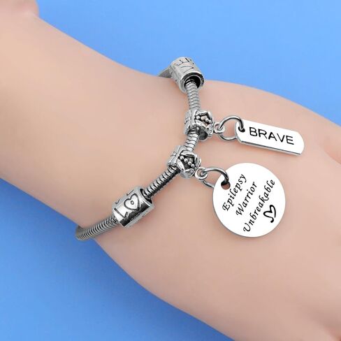 Mwphuy Epilepsy Medical Alert Bracelets for Women Epilepsy Awareness Gifts Epilepsies Warrior Bracelet Epilepsies Fighter Gift Survivor Gift Stainless Steel Bracelets Christmas Birthday Gifts in Saudi Arabia