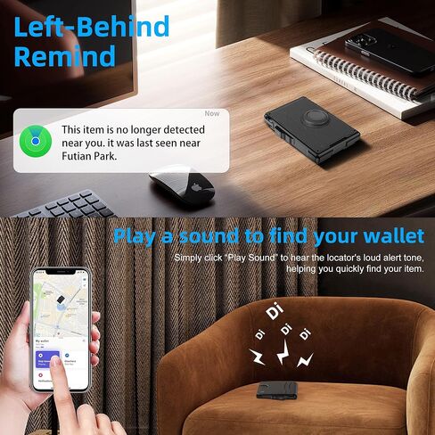 محفظة umoven AirTag للرجال - مع حافظة من الألومنيوم المنبثقة ومشبك نقود وفتحات جلدية رفيعة وحامل بطاقة الائتمان RFID ومحفظة ثنائية الطي مع صندوق هدايا (ألياف الكربون) in Kuwait