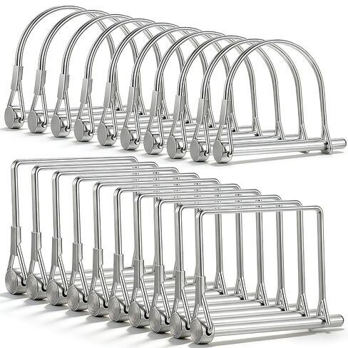 40 PCS Shaft Locking Pin, 1/4 x 3 Inch Zinc-Plated Heavy Duty Safety Pins, Trailer Coupler Pins, Square & Arch Shapes, Premium Carbon Steel in Saudi Arabia