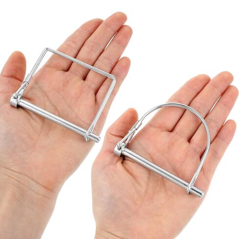 40 PCS Shaft Locking Pin, 1/4 x 3 Inch Zinc-Plated Heavy Duty Safety Pins, Trailer Coupler Pins, Square & Arch Shapes, Premium Carbon Steel in Saudi Arabia