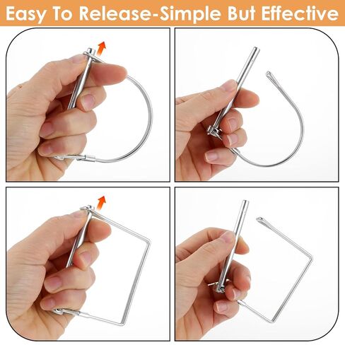 40 PCS Shaft Locking Pin, 1/4 x 3 Inch Zinc-Plated Heavy Duty Safety Pins, Trailer Coupler Pins, Square & Arch Shapes, Premium Carbon Steel in Saudi Arabia