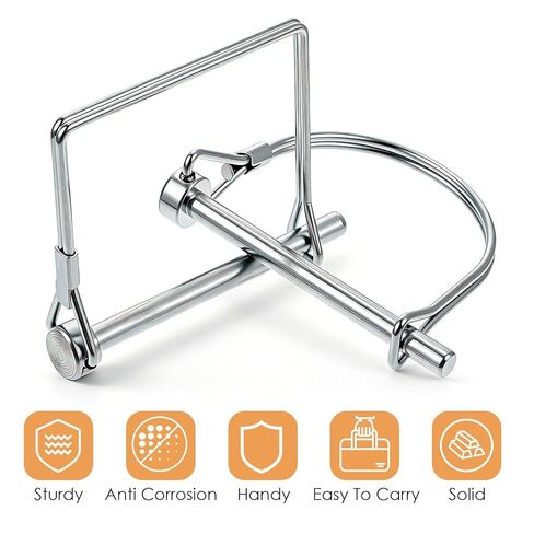 40 PCS Shaft Locking Pin, 1/4 x 3 Inch Zinc-Plated Heavy Duty Safety Pins, Trailer Coupler Pins, Square & Arch Shapes, Premium Carbon Steel in Saudi Arabia