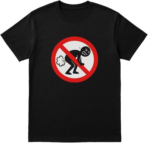تي شيرت برسوم مضحكة بدون إطلاق الريح - تي شيرت Gag Joke للجنسين للرجال والنساء - مقاسات سوداء S M L XL XXL - قميص مبتكر فكاهي in Kuwait