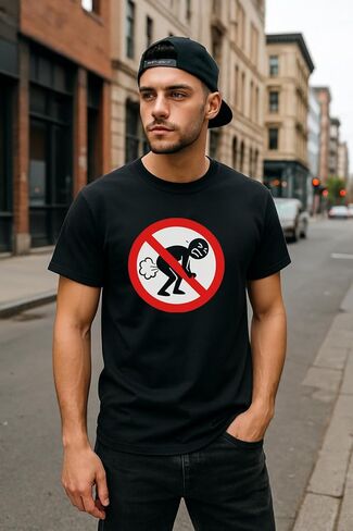 No Farting Funny Graphic T-Shirt – Unisex Gag Joke Tee for Men & Women – Black Sizes S M L XL XXL – Humor Novelty Shirt in Saudi Arabia