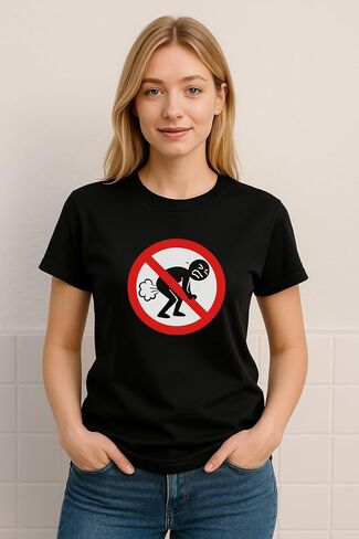 No Farting Funny Graphic T-Shirt – Unisex Gag Joke Tee for Men & Women – Black Sizes S M L XL XXL – Humor Novelty Shirt in Saudi Arabia