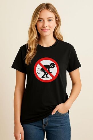 No Farting Funny Graphic T-Shirt – Unisex Gag Joke Tee for Men & Women – Black Sizes S M L XL XXL – Humor Novelty Shirt in Saudi Arabia