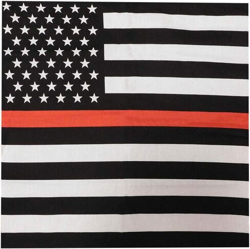 USA Thin Red Line 22"x22" Cotton Bandana Bandanna Face Mask Handkerchief in Saudi Arabia