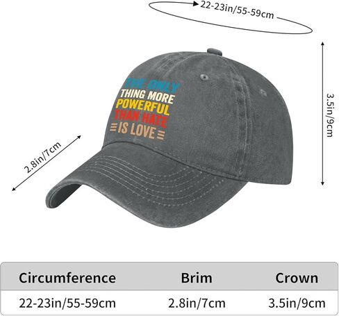 Thing More Powerful Than Hates is Loves Hat for Womens Aesthetic Washed in Saudi Arabia