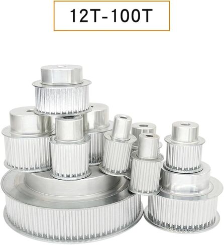 Pulley Wheel 5M-72T/75T/80T/90T/100T Bore Size 12mm Pitch 5.0 Alloy Width 20/25mm 1Pcs(5M-100T(Bore 16 mm),27 mm) in Saudi Arabia