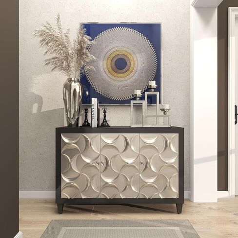 Silver Stainless Steel Open Frame Geometric Candelabra with Various Rectangles in Saudi Arabia