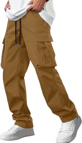 Men Lightweight Cargo Pants Casual Loose Baggy Sweatpants Quick Dry Golf Hiking Pant Gym Workout Lounge Pants in Saudi Arabia