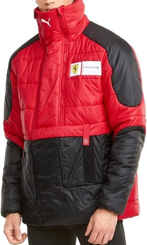 Puma Mens Scuderia Ferrari Race بيان مبطن نصف سحاب معاطف سترات ملابس خارجية كاجوال هوك وحلقة إغلاق - أسود - مقاس L in Saudi Arabia