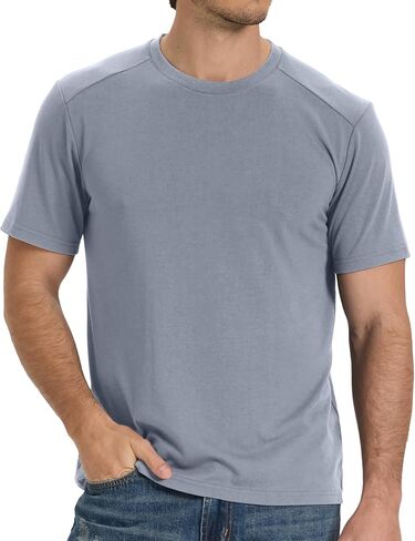BAMBOO COOL Men's T-Shirts Short Sleeve Heavyweight Crew Neck T Shirt for Men Moisture Wicking Casual Tees in Saudi Arabia