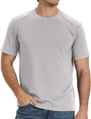 BAMBOO COOL Men's T-Shirts Short Sleeve Heavyweight Crew Neck T Shirt for Men Moisture Wicking Casual Tees in Saudi Arabia