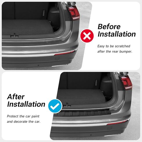 واقي المصد الخلفي لسيارة Volkswagen VW 2018-2024 Tiguan ملحقات السيارة المواد البلاستيكية ABS ماتي الأسود مقاومة حراس دخول باب الجذع in Kuwait