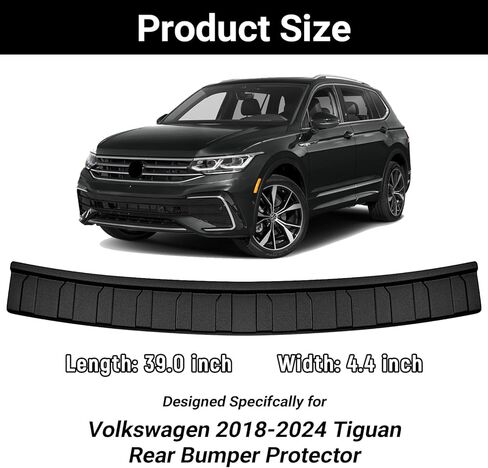 واقي المصد الخلفي لسيارة Volkswagen VW 2018-2024 Tiguan ملحقات السيارة المواد البلاستيكية ABS ماتي الأسود مقاومة حراس دخول باب الجذع in Kuwait