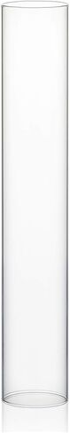 WGVI Hurricane Candle Holder Sleeve, Wide 2", Height 12", Clear Glass Cylinder Open Both Ends, Chimney Tube, Open Ended Candle Shade, 2 Pieces in Saudi Arabia