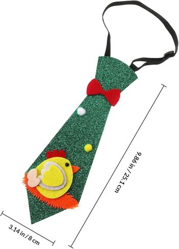 Adjustable Easter Necktie with Cartoon Chick Design, Green Festival Accessory and Adults, Holiday Gathering Tie for Boys in Saudi Arabia