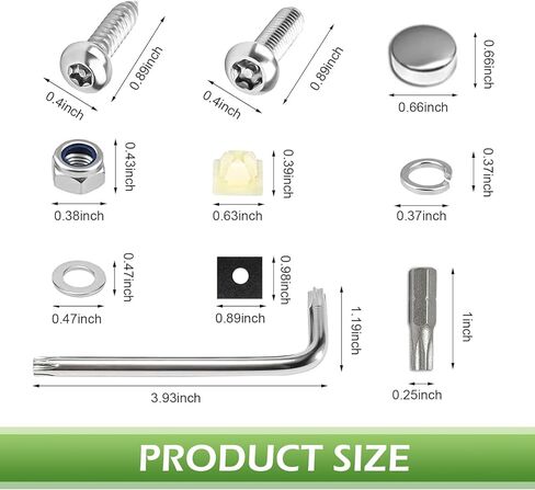 Shakas Anti Theft License Plate Screws Kits, for Front Rear Car Tag Mount, Stainless Steel Rust-Proof Anti-Theft Fixing Bolt Kit for Securing Frames and Covers in Saudi Arabia