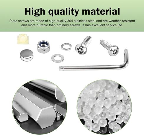 Shakas Anti Theft License Plate Screws Kits, for Front Rear Car Tag Mount, Stainless Steel Rust-Proof Anti-Theft Fixing Bolt Kit for Securing Frames and Covers in Saudi Arabia