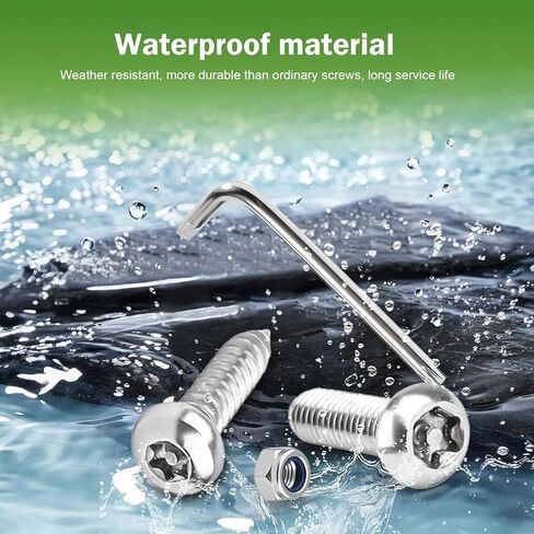 Shakas Anti Theft License Plate Screws Kits, for Front Rear Car Tag Mount, Stainless Steel Rust-Proof Anti-Theft Fixing Bolt Kit for Securing Frames and Covers in Saudi Arabia