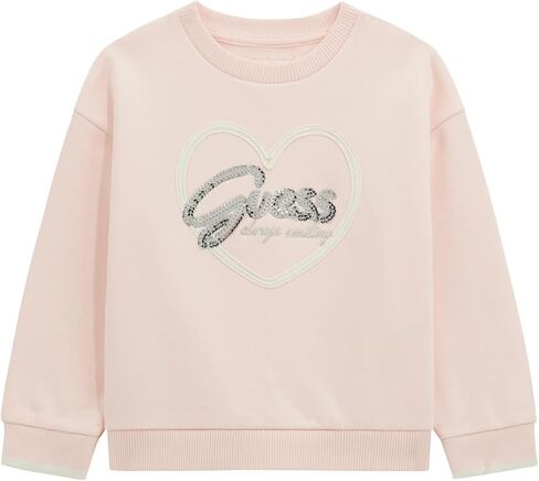 GUESS girls Eco Long Sleeve Sequin Logo Sweatshirt in Saudi Arabia