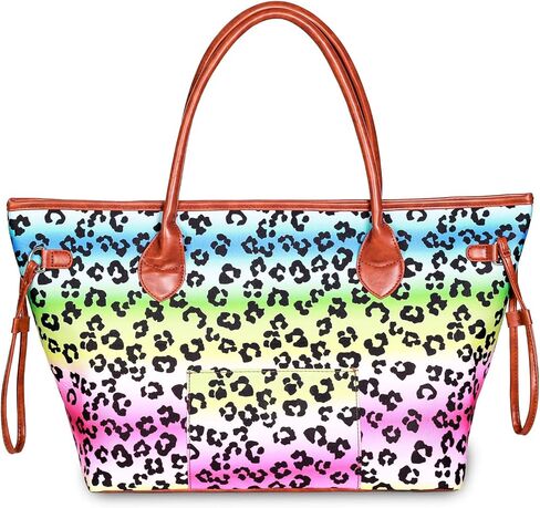 حقيبة يد نسائية كبيرة للشاطئ خفيفة الوزن وحقيبة كتف قماشية كاجوال مع هدايا بمقبض من الجلد الصناعي in Kuwait