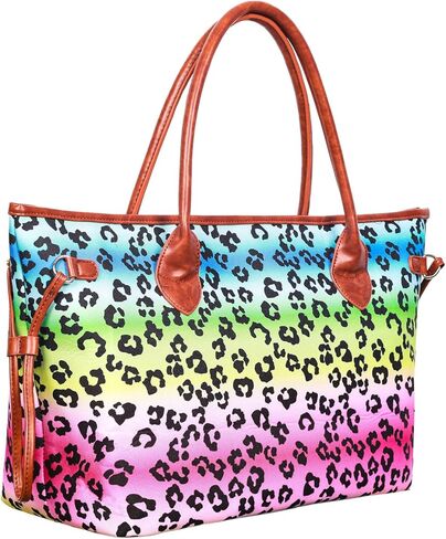 حقيبة يد نسائية كبيرة للشاطئ خفيفة الوزن وحقيبة كتف قماشية كاجوال مع هدايا بمقبض من الجلد الصناعي in Kuwait