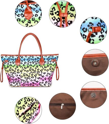 حقيبة يد نسائية كبيرة للشاطئ خفيفة الوزن وحقيبة كتف قماشية كاجوال مع هدايا بمقبض من الجلد الصناعي in Kuwait