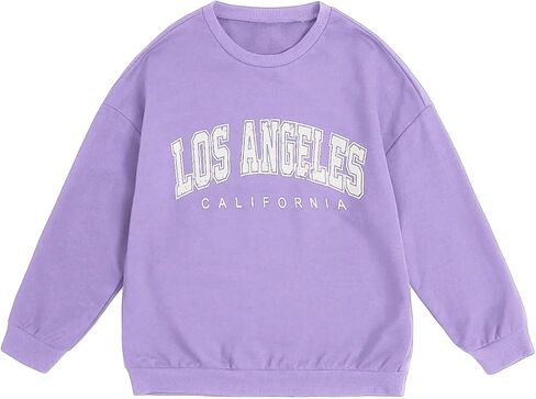 SOLY HUX Girl's Graphic Sweatshirt Color Block Letter Print Long Sleeve Crewneck Casual Pullover Tops in Saudi Arabia