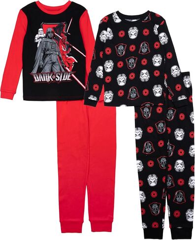 STAR WARS boys 4-piece Snug-fit Cotton Pajama Set, Soft & Cute for Kids in Saudi Arabia
